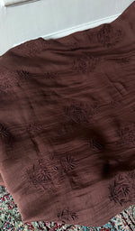 Load image into Gallery viewer, Women's Lakhnavi Handcrafted Mul Chanderi Unstitched Chikankari Full Suit - HONC0374166