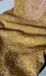 将图像加载到图库查看器中, Women's Lakhnavi Handcrafted Tissue Chanderi Unstitched Kurta And Dupatta Set - HONC0281013