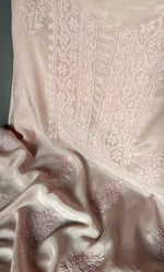 将图像加载到图库查看器中, Women's Lakhnavi Handcrafted Modal Cotton Chikankari Unstitched Kurti Fabric - HONC0287651