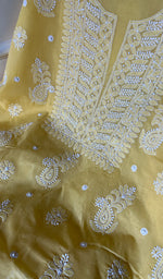 Load image into Gallery viewer, Women's Lakhnavi Handcrafted Cotton Chikankari Suit Material - HONC0285020