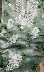 Load image into Gallery viewer, Women's Lakhnavi Handcrafted Cotton Chikankari Kurta And Kurta Dupatta Set - HONC0312686