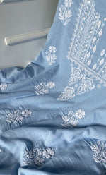 Load image into Gallery viewer, Women's Lakhnavi Handcrafted Unstitched Cotton Chikankari Suit Material - HONC0317010