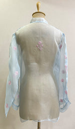 Load image into Gallery viewer, Women's Lakhnavi Handcrafted Semi Stitched Pure Organza Chikankari Top -HONC0154030