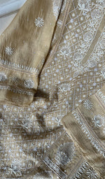 将图像加载到图库查看器中, Women's Lakhnavi Handcrafted Mul Chanderi Semi - Stitched Kurta And Dupatta Set - HONC0282237