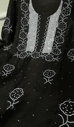 将图像加载到图库查看器中, Rose Women's Lakhnavi Handcrafted Pure Organza Chikankari Unstitched Kurta And Dupatta Set- HONC0272169