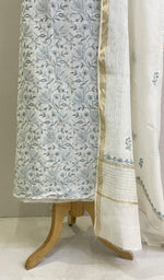 将图像加载到图库查看器中, Women's Lakhnavi Handcrafted Mul Chanderi Kurta And Dupatta Set- HONC0174282