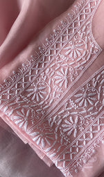 Load image into Gallery viewer, Kiara Women's Lakhnavi Handcrafted Pure Organza Chikankari Unstitched Kurta And Dupatta Set - HONC0225972