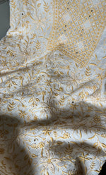 Load image into Gallery viewer, Women's Lakhnavi Handcrafted Mul Chanderi Unstitched Kurta And Dupatta Set - HONC0278943