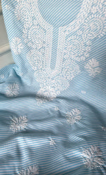 Load image into Gallery viewer, Women's Lakhnavi Handcrafted Cotton Chikankari Unstitched Kurti Fabric - HONC0326388