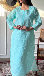 将图像加载到图库查看器中, Anisa Women's Lakhnavi Handcrafted Cotton Chikankari Kurti - HONC0356981