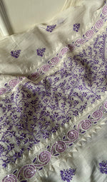 Load image into Gallery viewer, Aaliyah Women's Lakhnavi Handcrafted Mul Chanderi Semi - Stitched Kurta And Dupatta Set - HONC0290531