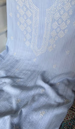 将图像加载到图库查看器中, Aarya Lucknowi Handcrafted Cotton Unstitched Chikankari Unstitched Unisex Kurta Fabric - HONC0786054