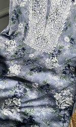 Load image into Gallery viewer, Women's Lakhnavi Handcrafted Cotton Chikankari Kurta And Kurta Dupatta Set - HONC0312695