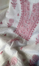 Load image into Gallery viewer, Women's Lakhnavi Handcrafted Mul Chanderi Unstitched Kurta And Dupatta Set - HONC0273064