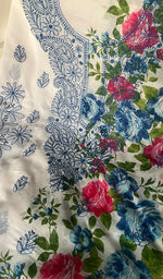 将图像加载到图库查看器中, Women's Lakhnavi Handcrafted Cotton Chikankari Unstitched Kurti Fabric - HONC0284327