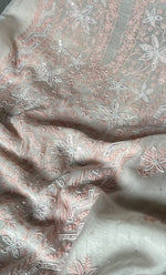 Load image into Gallery viewer, Women's Lakhnavi Handcrafted Mul Chanderi Unstitched Kurta And Dupatta Set- HONC0306163