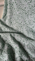 将图像加载到图库查看器中, Yumna Women's Lucknowi Handcrafted Faux-Georgette Chikankari Suit Material - HONC0263416
