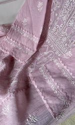 Load image into Gallery viewer, Women's Lakhnavi Handcrafted Mul Chanderi Semi - stitched Kurta And Dupatta Set- HONC0305140