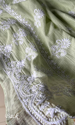 Load image into Gallery viewer, Alishba Women's Lucknowi Handcrafted Kota Cotton Chikankari Unstitched Kurta And Dupatta Set - HONC0312634