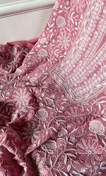 Load image into Gallery viewer, Women's Lakhnavi Handcrafted Pure Silk Georgette Chikankari Kurta And Dupatta Set- HONC0291005