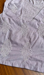 Load image into Gallery viewer, Women's Lucknowi Handcrafted  Cotton Chikankari Kurti - HONC0301067