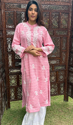 Load image into Gallery viewer, Amanat Women's Lucknowi Handcrafted Cotton Chikankari Kurti - HONC0274390