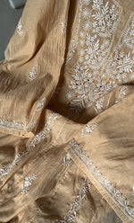 Load image into Gallery viewer, Women's Lakhnavi Handcrafted Mul Chanderi  Semi -Stitched Anarkali And Dupatta Set - HONC0273165