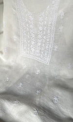 Load image into Gallery viewer, Women's Lakhnavi Handcrafted Cotton Chikankari Unstitched Kurti Fabric - HONC0324593