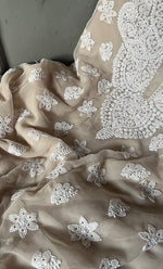 将图像加载到图库查看器中, Women's Lakhnavi Handcrafted Unstitched Faux-Georgette Chikankari Suit Material - HONC0263063