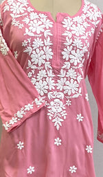 Load image into Gallery viewer, Women's Lakhnavi Handcrafted Modal Cotton Chikankari Top - HONC0167496