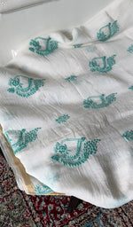 将图像加载到图库查看器中, Women's Lakhnavi Handcrafted Chanderi Silk Unstitched Kurta And Dupatta Set - HONC0366812
