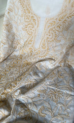 Load image into Gallery viewer, Women's Lakhnavi Handcrafted Cotton Chikankari Unstitched Kurti Fabric - HONC0318058