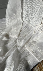 将图像加载到图库查看器中, Women's Lakhnavi Handcrafted Mul Chanderi Semi - stitched Angrakha And Dupatta Set- HONC0303231