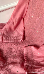 将图像加载到图库查看器中, Women's Lakhnavi Handcrafted Mul Chanderi Semi - Stitched Kurta And Dupatta Set - HONC0282422