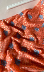 Load image into Gallery viewer, Women's Lakhnavi Handcrafted Chanderi Silk Unstitched Kurta And Dupatta Set - HONC0324542