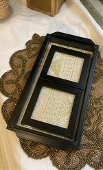 Load image into Gallery viewer, Handcrafted Chikankari Tray with Two Coasters – Wooden Frame - HONC0269375
