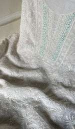 Load image into Gallery viewer, Women's Lakhnavi Handcrafted Mul Chanderi Unstitched Kurta And Dupatta Set - HONCO278059