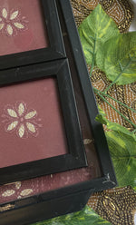 Load image into Gallery viewer, Handcrafted Chikankari Tray with Two Coasters – Wooden Frame - HONC0247266