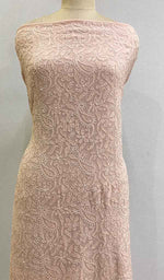 将图像加载到图库查看器中, Women's Lakhnavi Handcrafted Viscose Georgette Chikankari Unstitched Kurti Fabric - HONC0206914