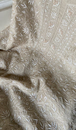 Load image into Gallery viewer, Women's Lakhnavi Handcrafted Munga Silk Chikankari Kurta And Dupatta Set- HONC0273583