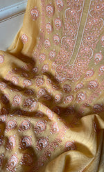 Load image into Gallery viewer, Women's Lakhnavi Handcrafted Mul Chanderi Unstitched Kurta And Dupatta Set - HONC0302234