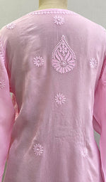 将图像加载到图库查看器中, Women's Lakhnavi Handcrafted Viscose Georgette Chikankari Kurti - HONC0161553