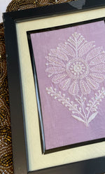 Load image into Gallery viewer, Chikankari Momento Frame – Handcrafted Embroidery (7x 9 Inch, Purple ) - HONC0269442