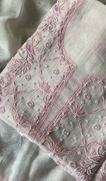 Load image into Gallery viewer, Shirin Women's Lakhnavi Handcrafted Mul Chanderi Unstitched Kurta And Dupatta Set - HONC0249185