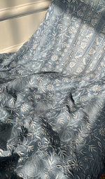 将图像加载到图库查看器中, Women's Lakhnavi Handcrafted Munga Silk Chikankari Kurta And Dupatta Set - HONC0278882