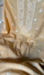 Load image into Gallery viewer, Lucknowi Handcrafted Maheshwari Mul Chanderi Chikankari Unstitched Men's Kurta Fabric - HONC0274613