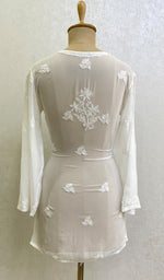 将图像加载到图库查看器中, Women's Lakhnavi Handcrafted Viscose Georgette Chikankari Kurti- HONC149207