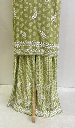 Load image into Gallery viewer, Women's Lakhnavi Handcrafted Modal Cotton Chikankari Kurta And Palazzo Set - HONC0153856