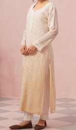 将图像加载到图库查看器中, Fareeha Women's Lakhnavi Handcrafted Viscose Georgette Chikankari Kurti - HONC0452169