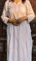 Load image into Gallery viewer, Women's Lucknowi Handcrafted Modal Cotton Chikankari Kurti - HONC0225836